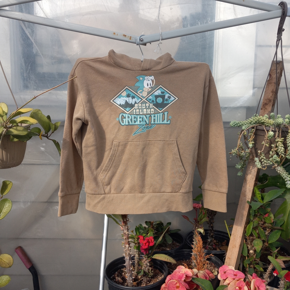Old Navy Tan Sonic Green Hill Zone Hoodie